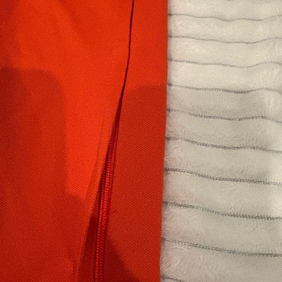 Adidas Mens Orange Joggers with White Stripes - Picture 5 of 6